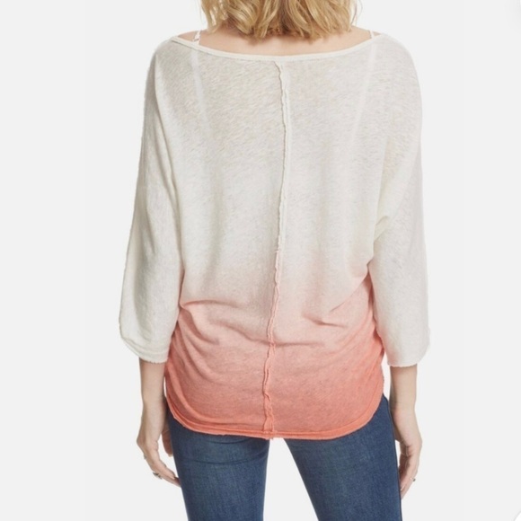 NWOT Free People WE THE FREE Linen Strawberry Ombré Tee - Picture 2 of 11